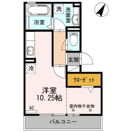 CONCERT(ワンルーム/2階)の間取り写真