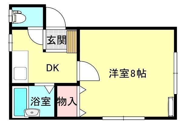 ハーモニー国府(1K/2階)の間取り写真