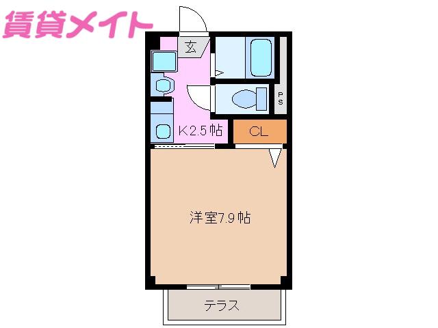 グレーススズカ(1K/2階)の間取り写真