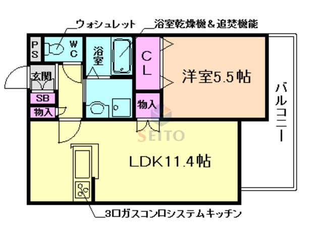ヘーベルメゾン長興寺(1LDK/1階)の間取り写真