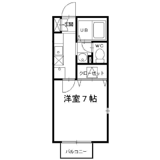 アール・ブラン(1K/1階)の間取り写真
