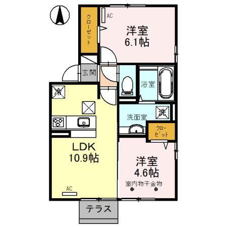 A LA MODE(2LDK/1階)の間取り写真