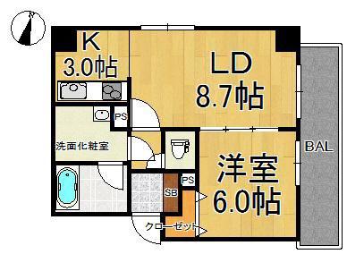 レガーロけやき通(1LDK/7階)の間取り写真