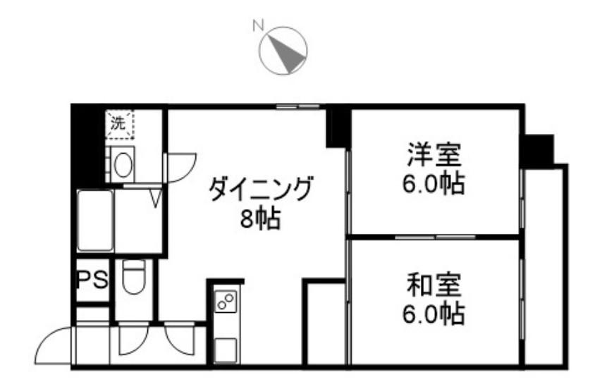 アルカディア志木(2DK/6階)の間取り写真