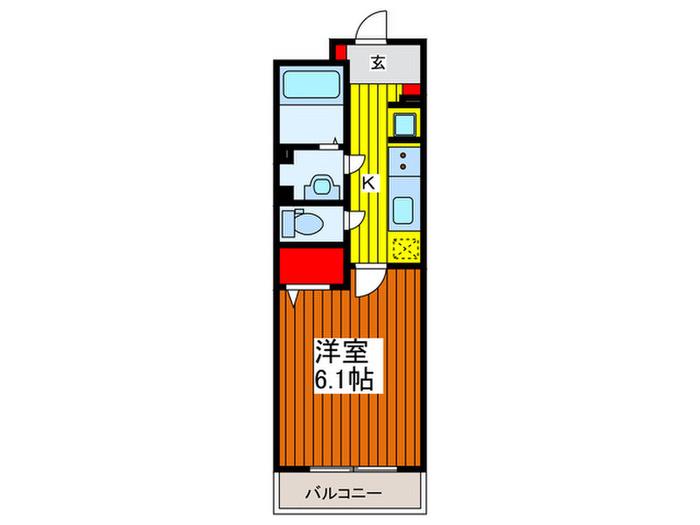 リブリ・川口飯塚(1K/1階)の間取り写真