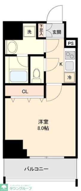リテラス大島(1K/2階)の間取り写真