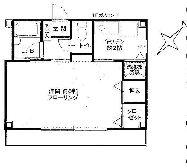 フォレスト目黒(1K/3階)の間取り写真
