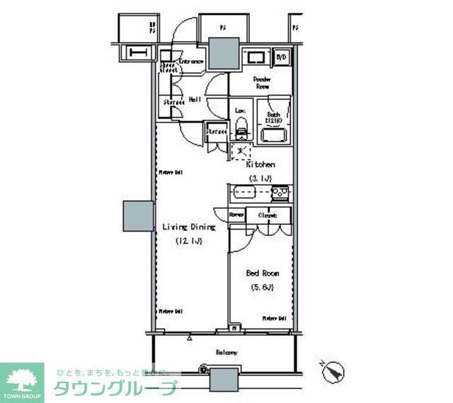 THE TOKYO TOWERS MIDTOWER(1LDK/13階)の間取り写真