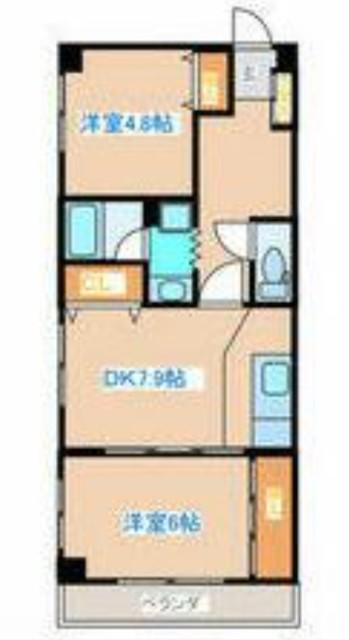 グレースハイツ(2DK/2階)の間取り写真