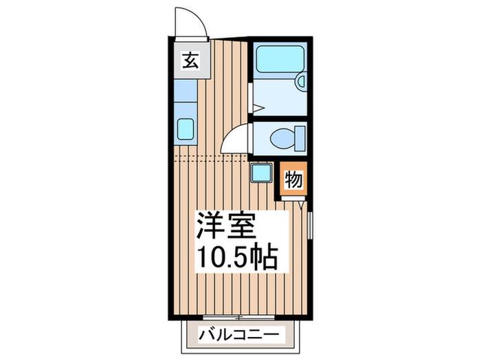 ジョイハイツE(ワンルーム/2階)の間取り写真