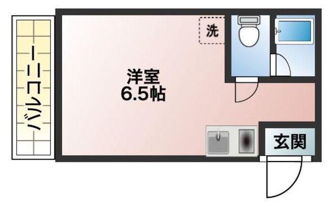 ビバリーハウス三宅NO.2(ワンルーム/1階)の間取り写真