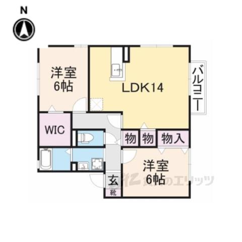 リッツハウス(2LDK/2階)の間取り写真