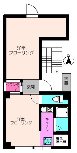 オパスワン(2K/4階)の間取り写真