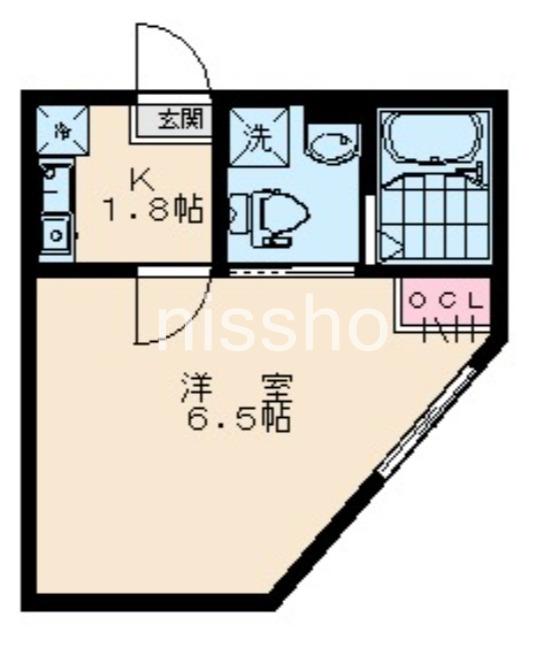 トリアス・アクシス府中(1K/1階)の間取り写真