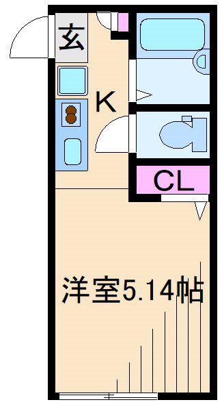 プラナス菊名 III(1K/1階)の間取り写真