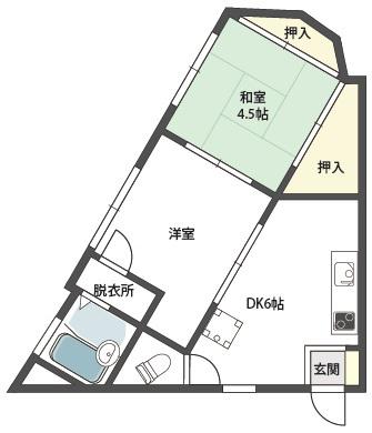 Kハイツ(2K/3階)の間取り写真
