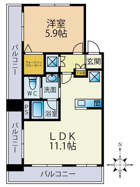 第1高島平MYコーポ(1LDK/4階)の間取り写真