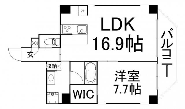 B-PROUD天満橋(1LDK/10階)の間取り写真
