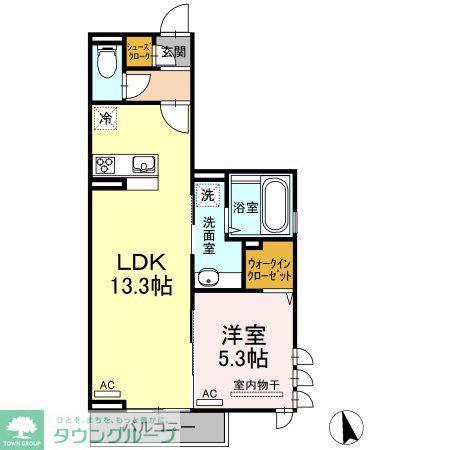 フロレスタ南大泉(1LDK/2階)の間取り写真