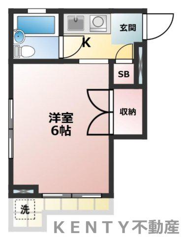 第1SNハウス(ワンルーム/2階)の間取り写真