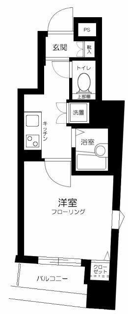 スカイコートヌーベル入谷(1K/9階)の間取り写真