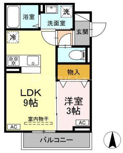 グラナーデ扇I(1LDK/3階)の間取り写真