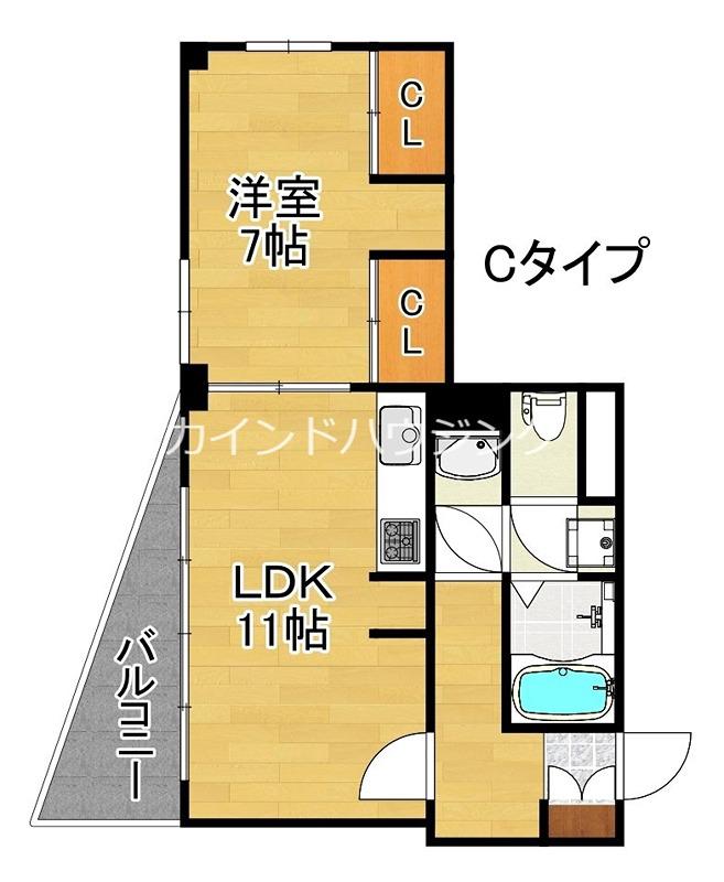 グランパスエクシード(1LDK/3階)の間取り写真
