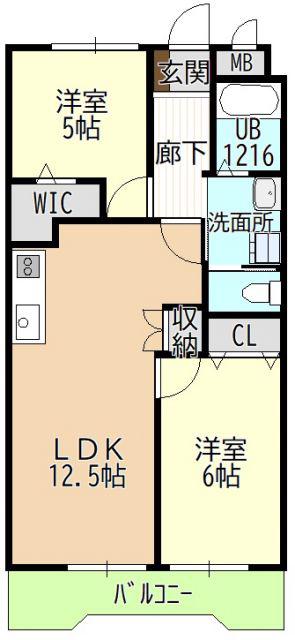 メゾン木村107(2LDK/1階)の間取り写真
