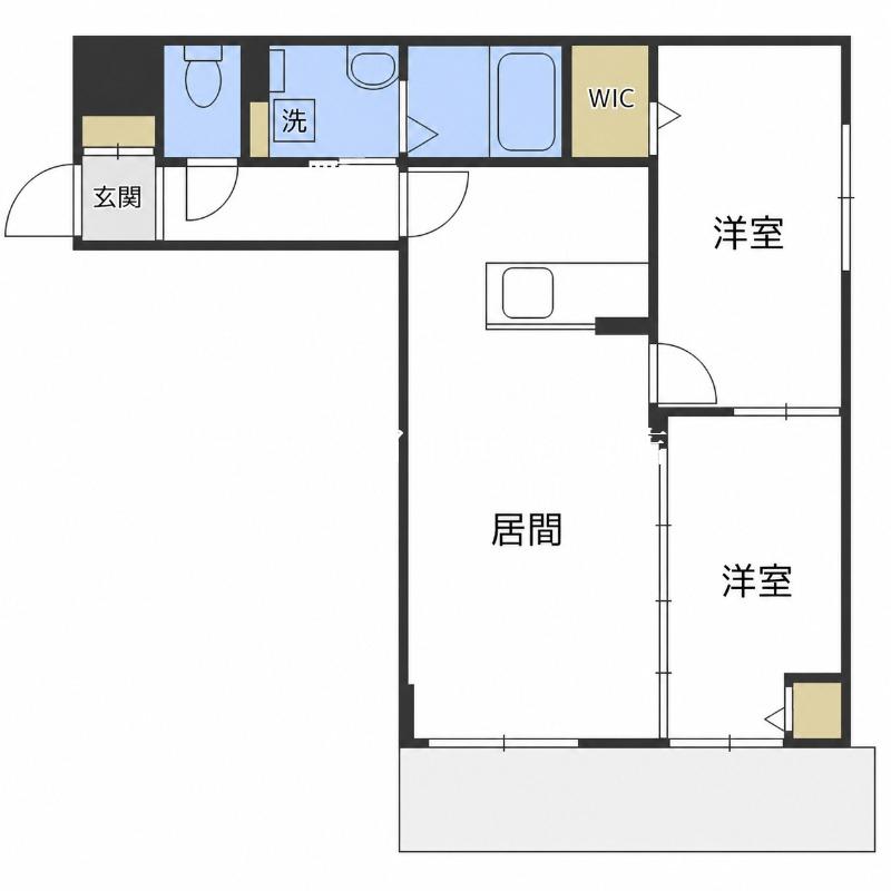 AXISーFA苗穂(2LDK/4階)の間取り写真