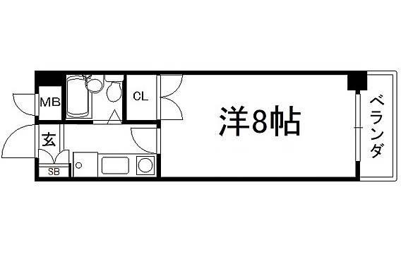 カーサ高村(1K/1階)の間取り写真