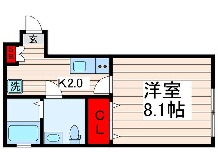 テラス門前仲町(1K/3階)の間取り写真
