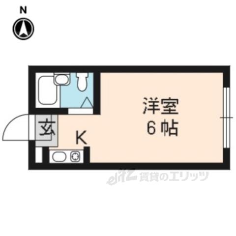 マイデスク下鴨(1K/1階)の間取り写真