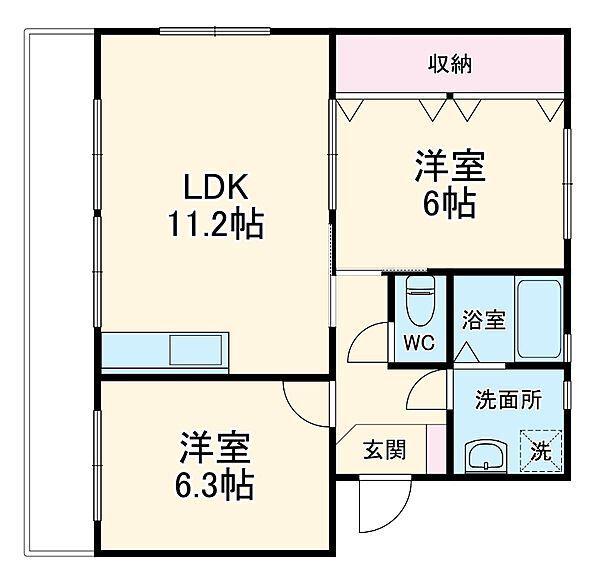 AMENITY SQUARE 14(2LDK/1階)の間取り写真