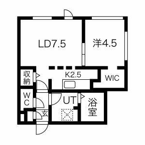 CG HOMES 南5条(1LDK/2階)の間取り写真