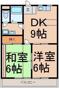 メゾン・ド・ベル(2DK/1階)の間取り写真
