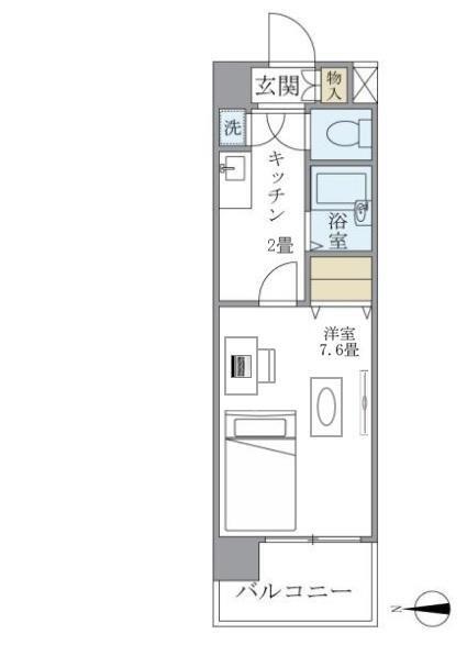 イーストコート芝(1K/10階)の間取り写真