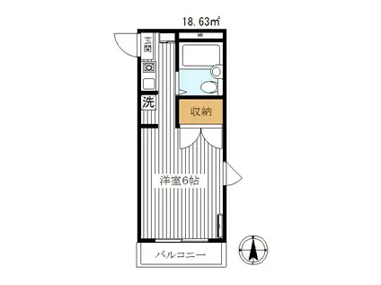 プロスパーハウス(1K/1階)の間取り写真