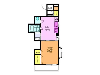 グリーンバイオ(1DK/3階)の間取り写真