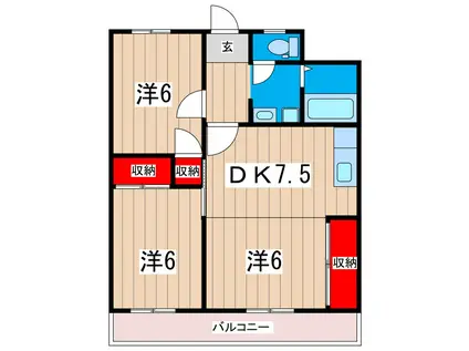 吉村マンション(3DK/2階)の間取り写真