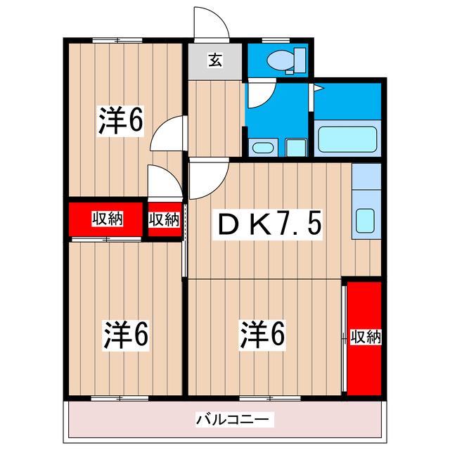 吉村マンション(3DK/2階)の間取り写真