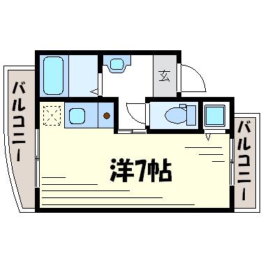 アネックス東塚口(ワンルーム/1階)の間取り写真