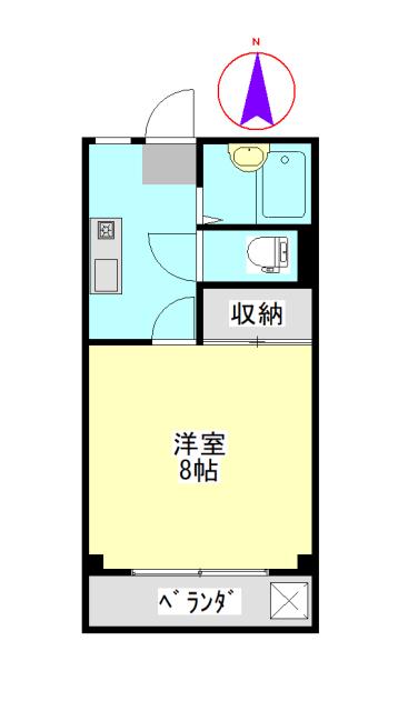 コーポ810(1K/2階)の間取り写真
