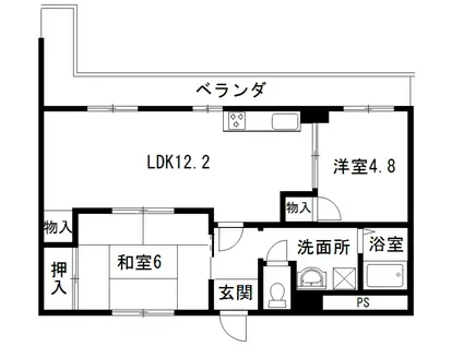 サンシャインハイツI(2LDK/3階)の間取り写真