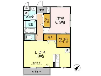 シャンテ御門(1LDK/3階)の間取り写真