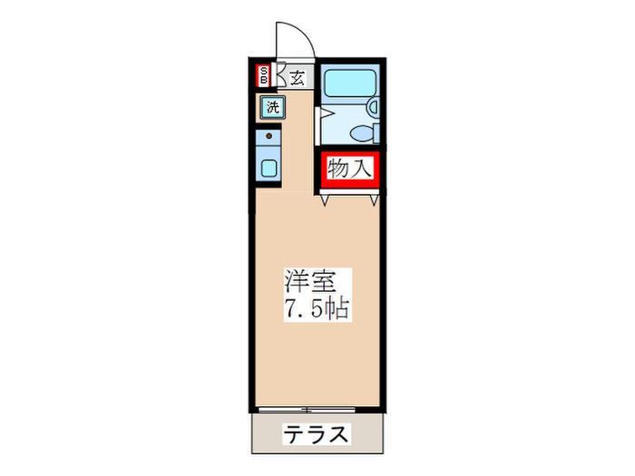 ホワイトキャッスル(ワンルーム/1階)の間取り写真