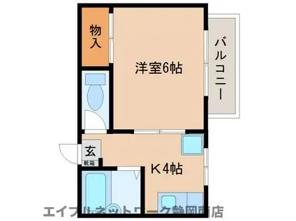 ルポ・マヌアール(1K/1階)の間取り写真