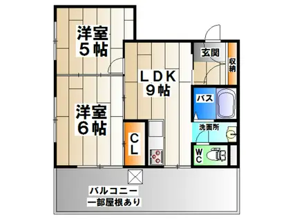 サンシャトー板宿(2LDK/5階)の間取り写真