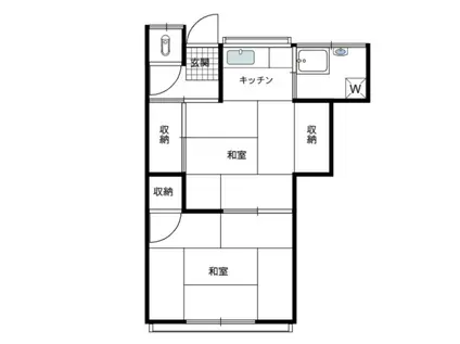 大手田中アパート(2K/2階)の間取り写真