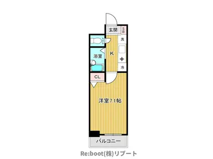 レジディア南行徳(1K/4階)の間取り写真
