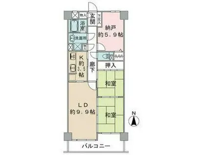 藤和シティコープ木曽川II(2SLDK/7階)の間取り写真